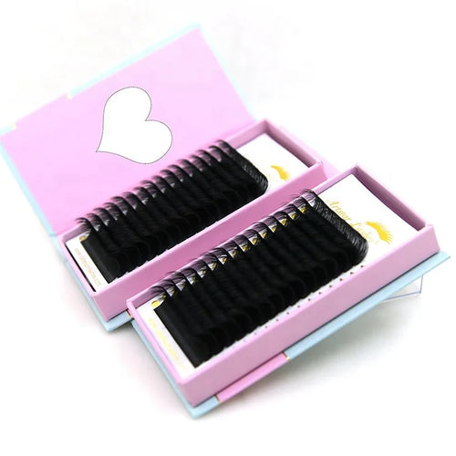 0.05 Matte Black Bulk Korean Classic Private Label 20MM PBT  Premium Mink Eyelash Extensions