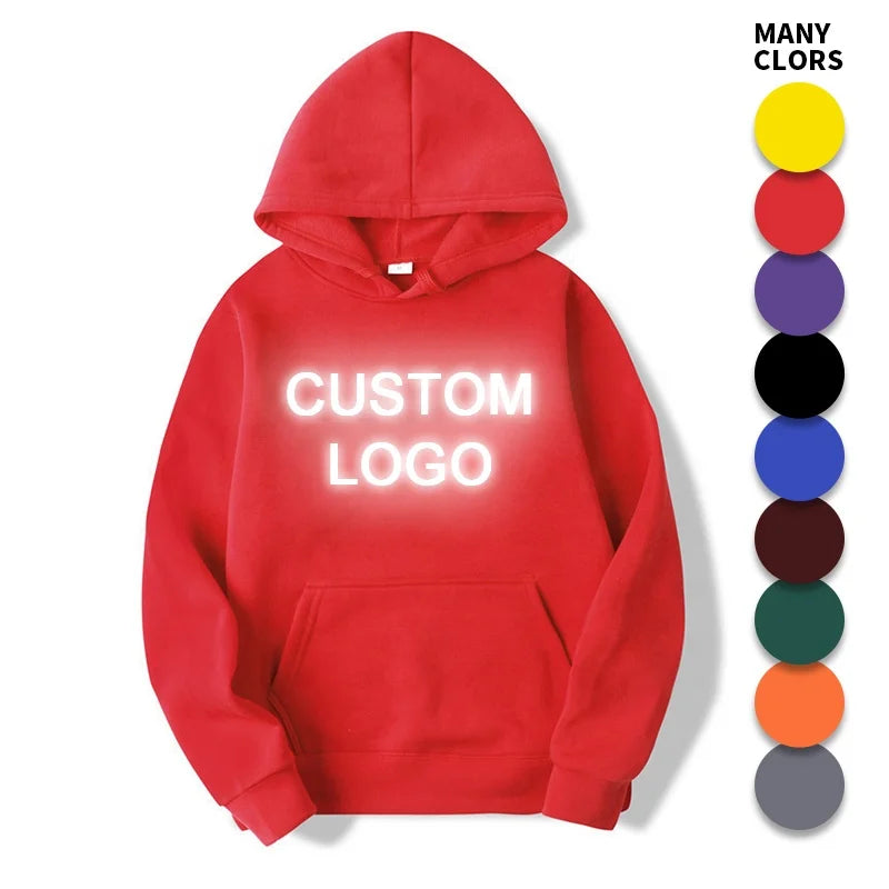 Custom Logo Unisex Pullover Puff Printing Hoodie Oversized Thick Fleece 100% Cotton 280-500 Gsm Solid Pattern Blank Hoodie