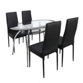 Home Furniture 6 Persons Tempered Glass Dining Room Furniture Table Set