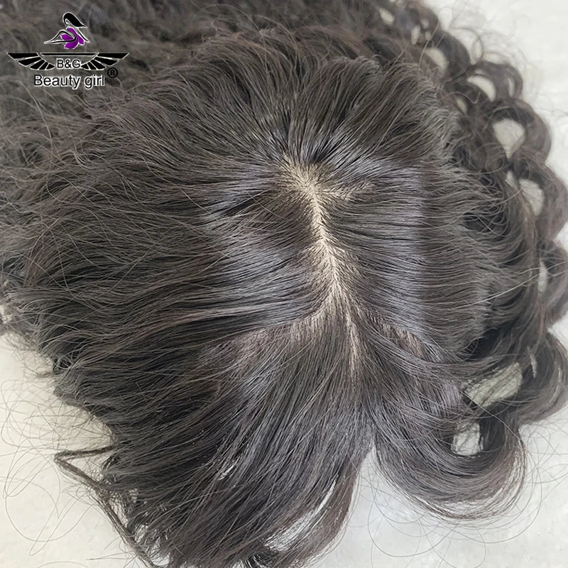 Fast Shipping in Stock  6*7 8*8 9*9 Remy European Hair Toupee Jewish Kosher Remy Hair Topper Kinky Curly Hair Toppers