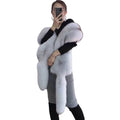 Long Fox Fur Scarf Shawl Luxury Fur Boa Whole Fox Stole with Tails