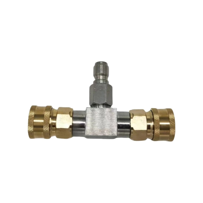 High Pressure Cleaning Machine Outlet Pipe Joint Car Wash Pump High Pressure Pipe 3/8 Quick Connect T-type Three-way Joint