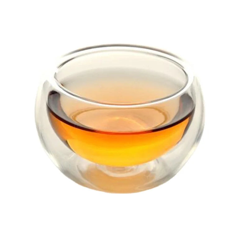 Glass Double Walled Heat Insulated Tumbler Espresso Tea Cup with Double Wall Design