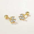 Nagosa 925 Sterling Silver 18k Gold Vermeil Cubic Zirconia Trio Stud Earrings for Women