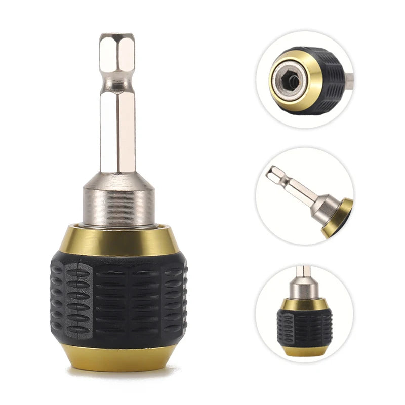 New 60mm Steel Quick Coupling with 1/4 Hexagonal Shank 6.35mm Self-Locking Change Joint for Connecting Rod