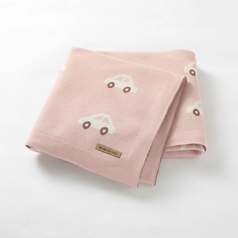 Hot Selling Mimixiong  Lovey Patterned Knitted Crocheted Baby Blanket 100% Cotton Soft Blankets