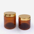 Low Moq 100ml 120ml 250ml Body Butter Container 4oz 8oz Empty PET Plastic Body Scrub Jars With Shiny Gold Lid