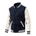 Hot Sale Men Spring and Autumn New Baseball Uniform Stand Collar Jacket Stitching Cotton Oversize Jacket Woollen Jacket