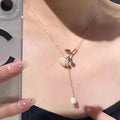 2022 Collar De Flores Zircon Pendant Necklace Ladies Exquisite Butterfly Clavicle Chain Flower  Necklaces