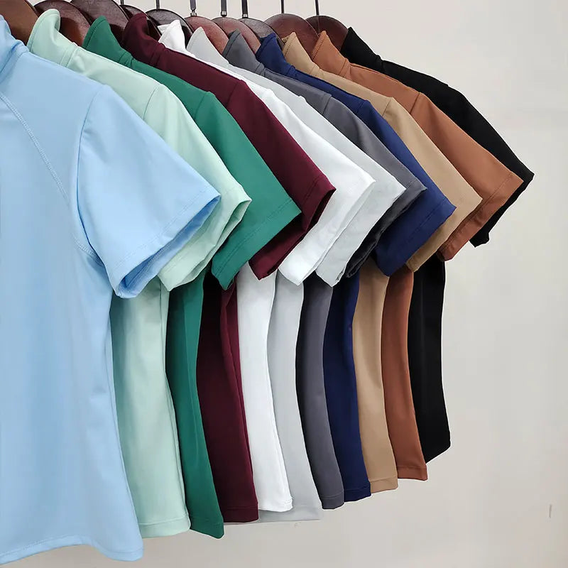 Women's Breathable Nylon Equestrian Clothing Short Sleeve Horse Riding Tops with Base Layer Comfortable Horse Products