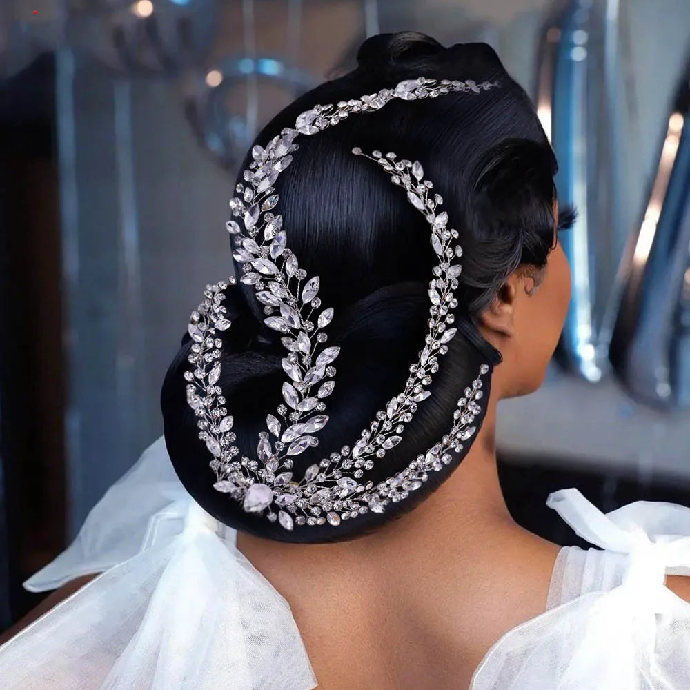 GENYA Rhinestone Wedding Headband Bridal Headband Rhinestone Wedding Hair Comb Crystal Hair Accessories
