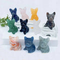 French Bulldog Crystal Carving/Hand Carved Fighting Dog Animal Gemstone Crystal Dog for Home Decoration