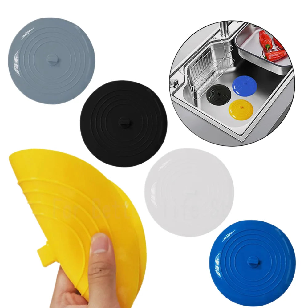 Bathroom Silicone Floor Hair Catcher Bathtub Water Stopper Plug Kitchen Sink Drain Covers