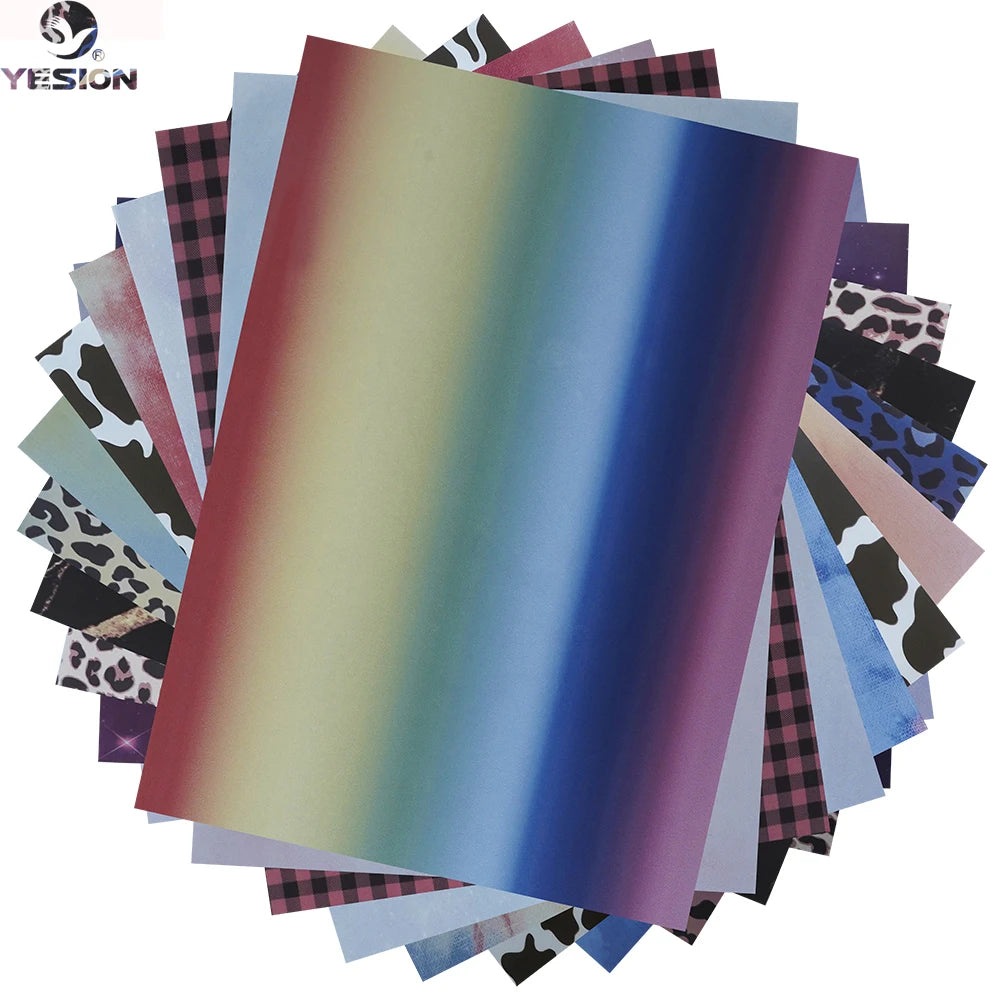 Infusible Transfer Ink Sheets Watercolor Heat Transfer Paper 16 Packs 12"X12" Sublimation Sheet for Machine DIY T-Shirt