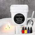 LANJO 11 Lb DIY Natural Pearled Wax Sand Kit 5KG Bucket Candle Making with Wicks Four Dye Stirring Spoon Home Decoration