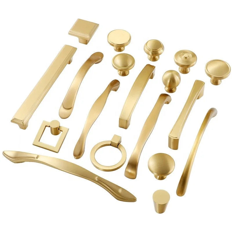 Hot Sale Brass Kitchen Cabinet Handles Gold Drawer Knob Furniture Pull