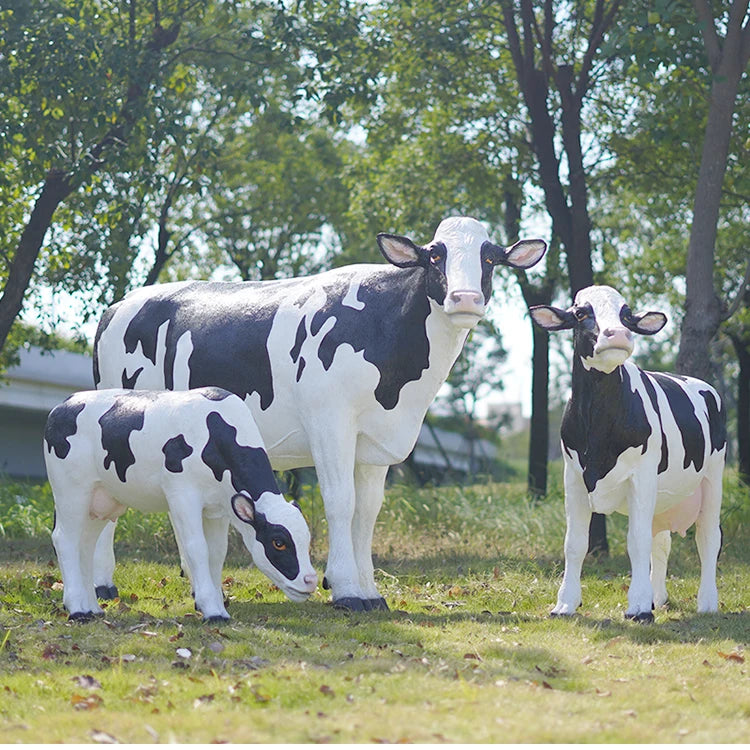 Farm Yard Cow Figures Statue/life Size Cattle Statue for Sale/ Support Customization Cattle Cow Props for Farm Yard Ornament
