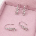 Fashion S925 Sterling Silver Jewelry Findings Drop Earring Flower Hook 18k Gold Plating DIY Accessories Silver