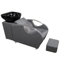 Barber Shop Gray Shampoo Bed with Ceramic Basin Portable Design Customizable Color & Logo Multifunctional Shampoo Chair