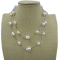 90 CM LONG PEARL NECKLACE 100% NATURAL FRESHWATER PEARL for WOMENvelvet Bag Packing