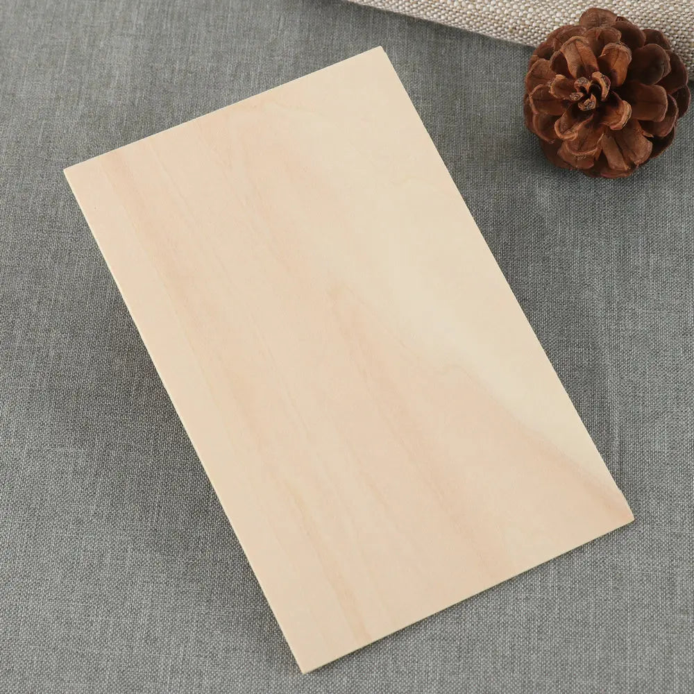 Wholesale 150x100mm Laser Engraved Wood Blank Postcard Rectangular Shape Unfinished Wooden Card for Crafts