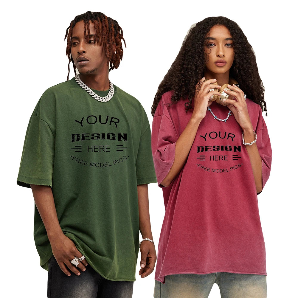 Summer Wash to Do Old Gradual Loose Edge Short-sleeved Formal Eco-Friendly Women's T-Shirt