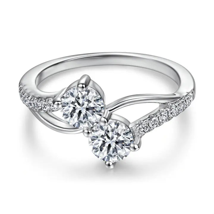 Classic Round Brilliant Cut 5mm 925 Sterling Silver Engagement Wedding Ring White Gold Colour