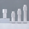 Screen Printing 30ml Luxury Square Twist up Clear Frosted Airless Pump Bottle Refillable Cosmetic Packaging for Face Eye Serum