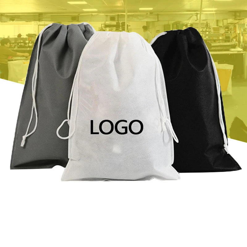 Custom Eco Jewelry Storage Pouch Non Woven Drawstring Shoes Dust Bag