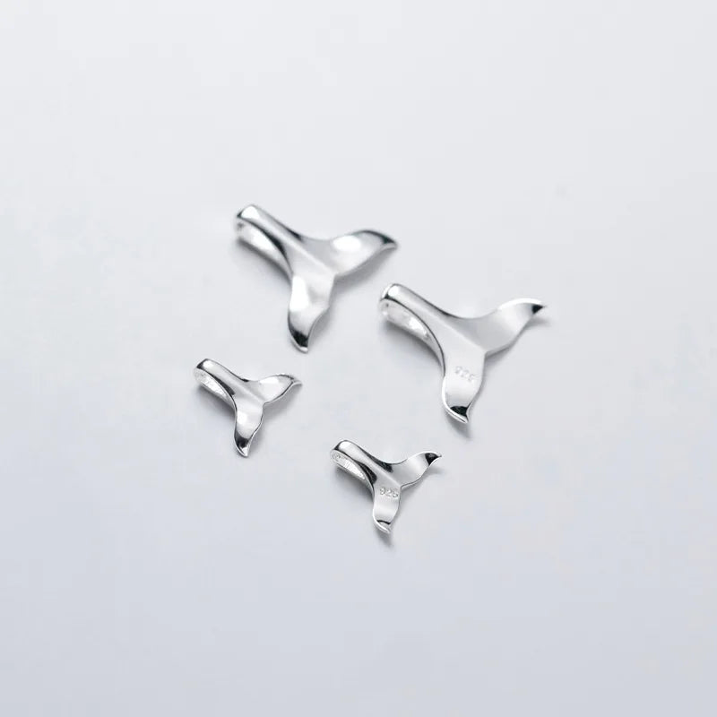 Shiny High Quality 925 Sterling Silver Mermaid Tail Pendant Fish Tail Charms for Jewelry Making