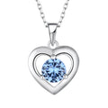 YL Factory Women Rhodium Plated Heart Charm Pendants Gifts Dainty 925 Sterling Silver Single Zirconia Pendant Heart Wholesale