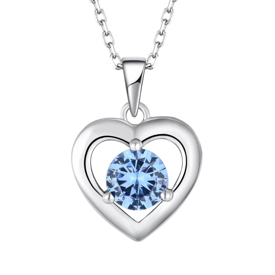 YL Factory Women Rhodium Plated Heart Charm Pendants Gifts Dainty 925 Sterling Silver Single Zirconia Pendant Heart Wholesale