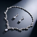 Romantic Exquisite Fashion Set Necklace Earrings Dinner Wedding Dress AAA Diamond Set