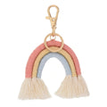 Creative Weaving Rainbow Keychains for Women Boho Handmade Key Holder Keyring Macrame Bag Charm Car Hanging Jewelry Gifts