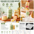 Customized Logo Reusable Square Plastic Popsicle Ice Cube Molds OEM ODM Food Grade Freezer Dessert Mold Wholesale Portable