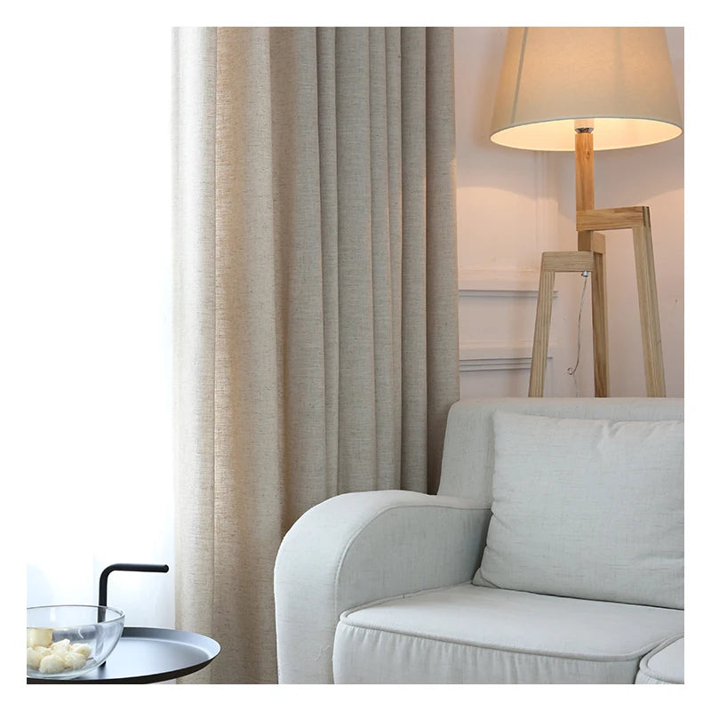 Innermor Linen Blackout Curtains Japan Style Grommet Rope for Kitchen Bedroom Living Room Custom Made All-Season Window