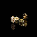 VEROMCA Men's Trendy Gold Plated 3A Zircon Dollar Sign Stud Earrings Geometric Diamond Main Stone Iced Out Hip Hop Jewelry