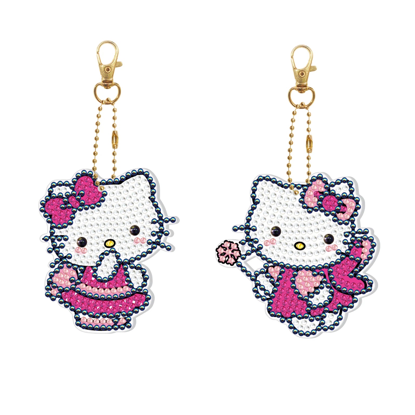 A-278 2pcs/set DIY LED Keychain Diamond Art Kits Factory Wholesale Cartoon Ornaments Diamond Painting Keychains for Kids Adults