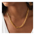 Waterproof Jewelry Figaro Chain Link Necklace Hip Hop 18k Gold Plated Stainless Steel Chain Necklace for Women Mens YF2942