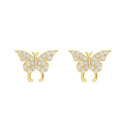 LOZRUVE Gold Vermeil Jewelry 925 Sterling Silver Pave Animal Butterfly Stud Earrings Fashion