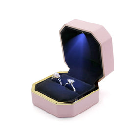 Customized Earring Necklace Bracelet Ring Packing Box Wedding Ring Box with Led Light Jewelry Box