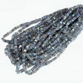 Natural Gray Labradorite Stone Chips Smooth Flat Square Heishi Gemstone Beads Strands Semi-Precious Stone for Jewelry Making