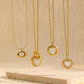 Retro Stylish White Natural Stone Love Heart Charm Necklace Stainless Steel Heart Pendant Necklace for Women Jewelry Gifts