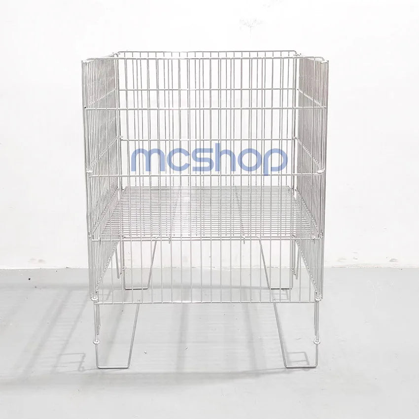 Light Duty Metal Square Wire Dump Bin Retail Store Promotional Cage Display Stand Table Collapsible Middle Shelf Epoxy Powder