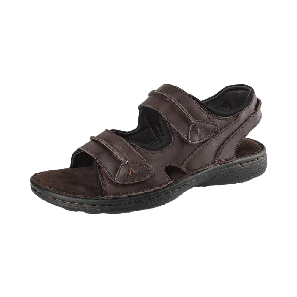 Men's Summer Leather Sandals for Beach Trekking and Outdoor Sports Velcro Fastening EU Sizes 42-47