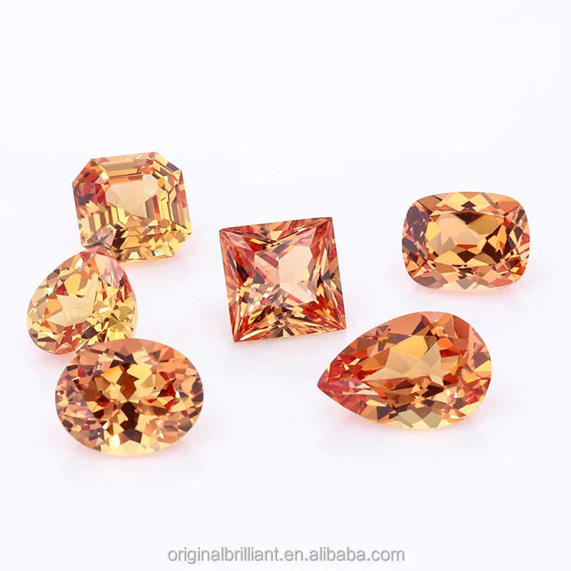 Starsgem Orange Color Gemstone Oval Cut Lab Grown Sapphire Loose Gemstone for Jewelry