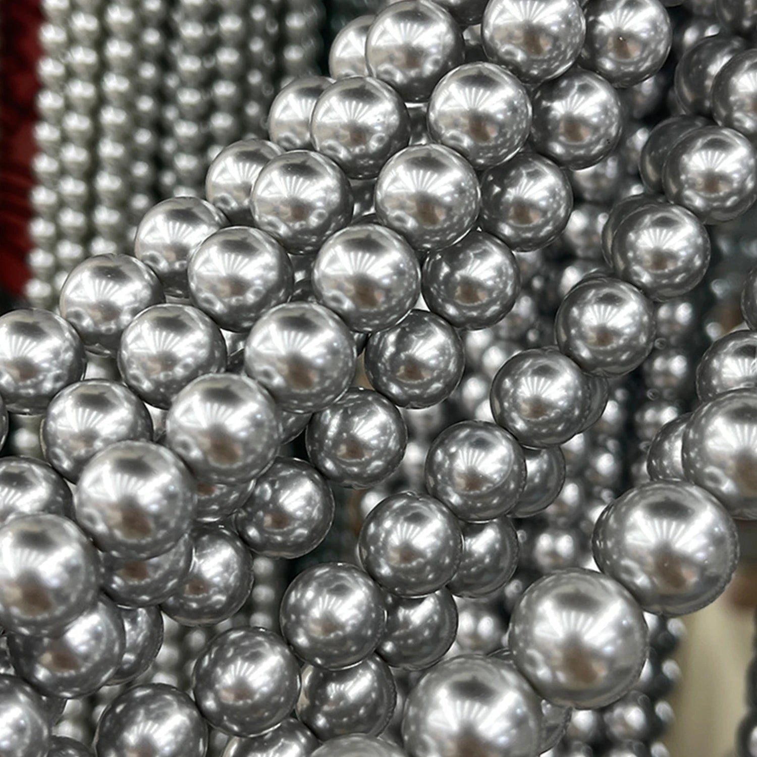 4m 5m 6m 8m 10m 12m Handmade Imitation Gray Pearl Strands Perfect Round Loose Pearls Accessory Wholesale Necklace