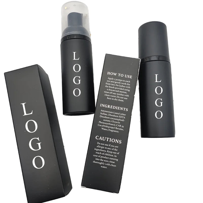 Lash Shampoo Kits for Lashes Concentrate Gallons Transparent Labelled Lash Shampoo Beige Red 60ml  Brush logo