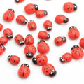 Manual Mini Wooden Ladybug With Sponge Self-adhesive Stickers for Micro Landscape Decor Mini Fridge Magnets Scrapbooking Decor