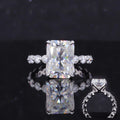 Customization White Gold Jewelry 14k Moissanite Ring Center Stone Radiant Cut Shape Bague De Mariage En or Pur Moissanite Ring